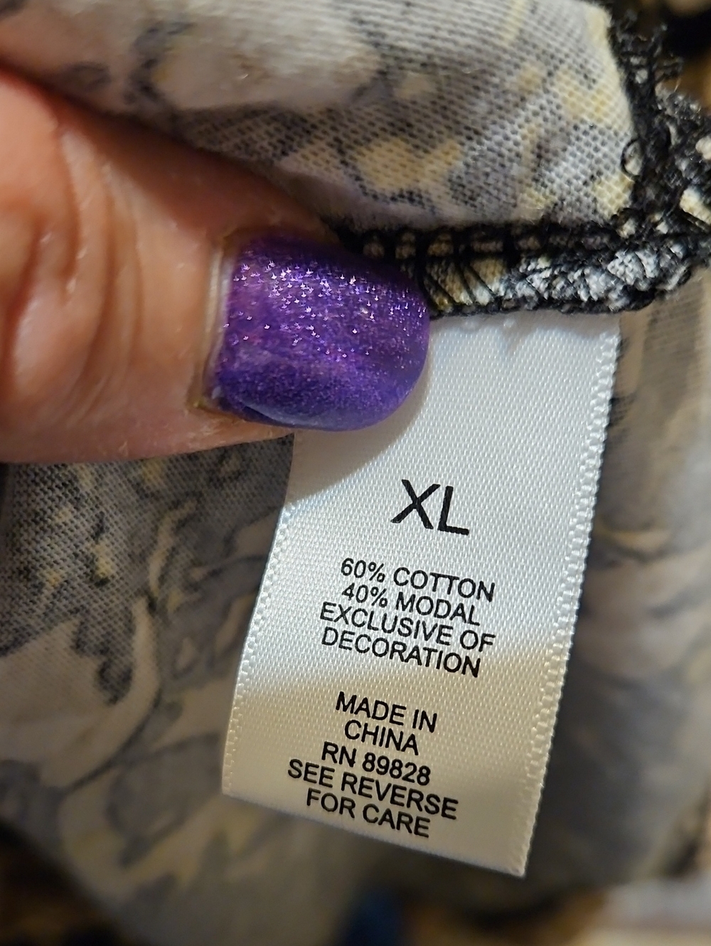LOGO by Lori Goldstein Black, Cream & Yellow Floral-Print Tunic W/ Pockets - Picture 7 of 7